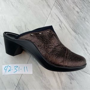 Women's Romika Leather Mule Shoes Loafer Clog Bronze Flake Loafer 42/10